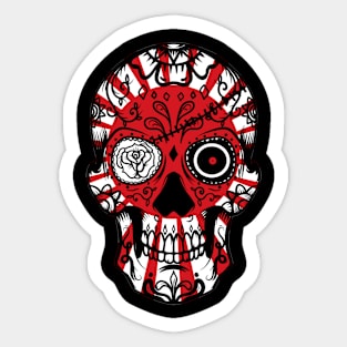 Rising Sun Sugar Skull Sticker